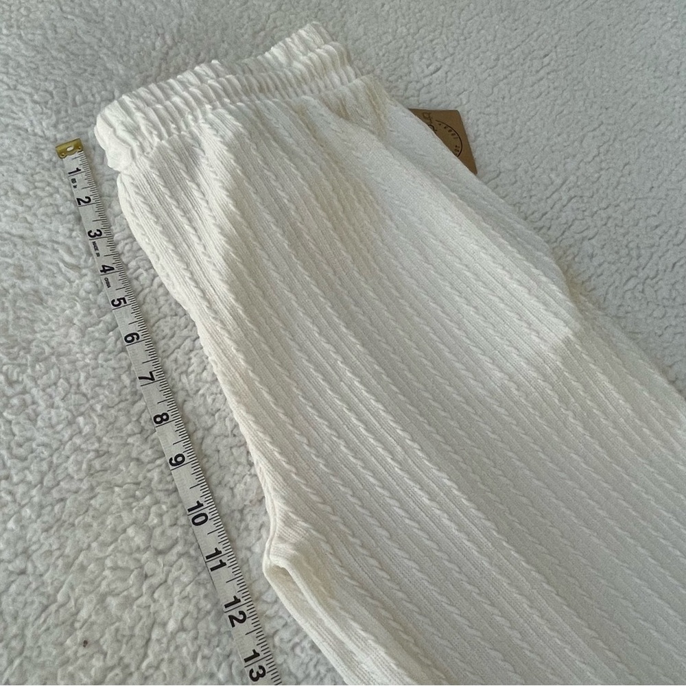 Onestep Up Cream Cable Knit Joggers Cozy Lounge Pants Medium - Picture 6 of 10